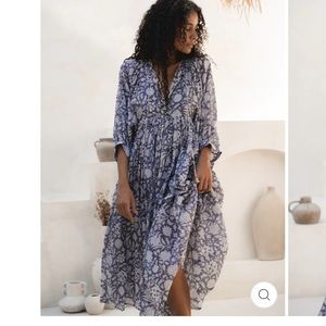 Daughters of India Kyra midi dress, XS in Blue Iris (dark lavender)